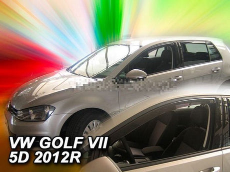 Volkswagen zijwindschermen donker tbv vw golf 7 (type vii) - 5 deurs hatchback model 2012 - 2020 set tbv voor achterramen