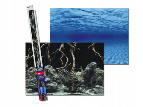 Aqua nova dubbelzijdig aquarium achtergrond tree roots water 100x50cm