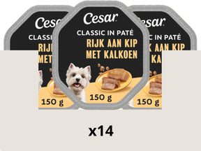 Cesar hondenvoer - classic - kip in paté - maaltijdkuipjes 14x150g