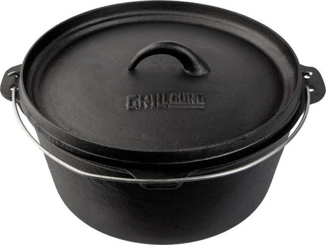 Grill guru medium cast iron dutch oven 23cm - gietijzeren pan met deksel 23cm