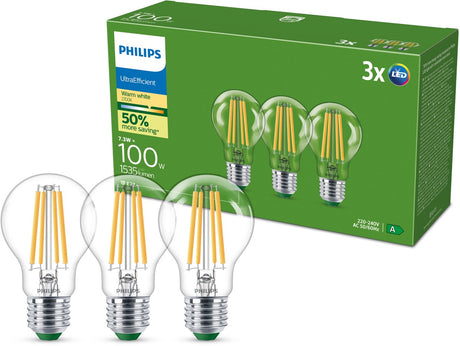 Philips led philips filament bulb helder 100w a60 e27 x3