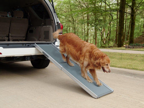 Happy ride uitschuifbare loopplank voor honden - petsafe deluxe telescoping - gemakkelijk en veilig toegang tot auto's meubels - m
