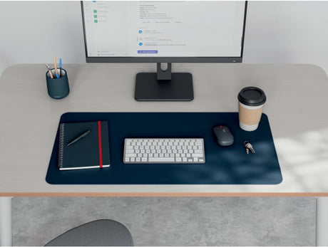 Leitz grote bureau onderlegger 80×40 cm – anti-slip - bureaumat - waterdicht – voor toetsenbord muis - nachtblauw