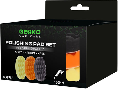 Gecko car care gecko polijstpads poetspads wafel 150mm 3pcs set