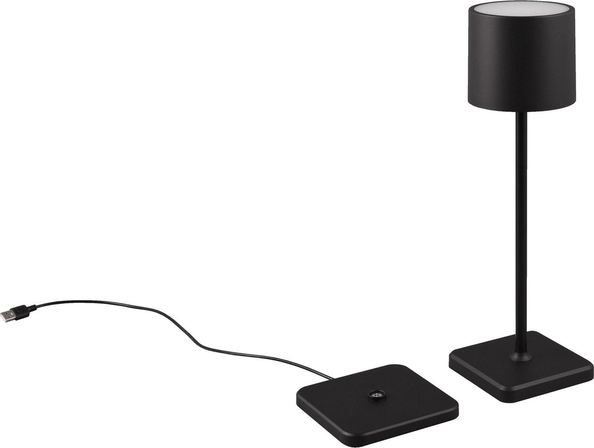 Rl live your light reality fernandez - tafellamp - zwart mat - incl. 1x smd 1,5w - set van 6 - incl. laadstation - oplaadbaar - snoerloos - buitenverlichting - ip54