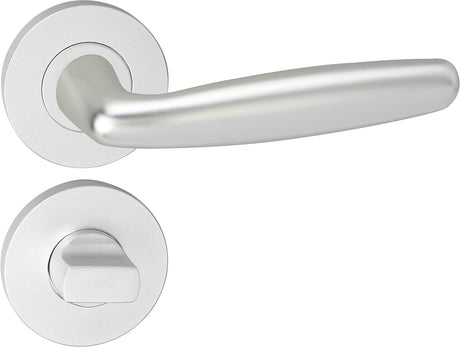 Impresso deurkruk - cambridge - voor binnen - rond met rond toiletrozet - aluminium - 2 stuks