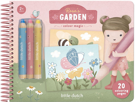 Little dutch magisch knutselboek - rosa friends - toverkrassen - met 3 kleurpotloden - knutselen - speelgoed kinderen - voor meisjes - vanaf 2 jaar