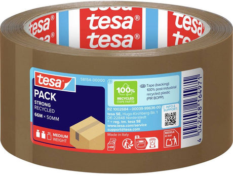 Tesa eco strong - verpakkingstape - 66m x 50mm - uv-bestendig - gerecycled materiaal