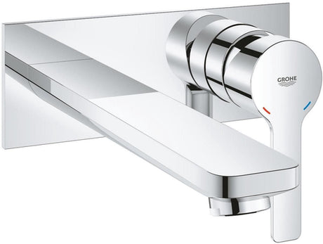 Grohe lineare new tweegats wastafelkraan l - lange uitloop - wandmontage - chroom