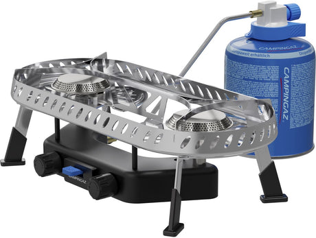 Campingaz camp trek twin connect cv kooktoestel – stabiel 2x ø15cm kookoppervlak – 2x 2000 watt branders