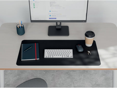 Leitz grote bureau onderlegger 80×40 cm – anti-slip - bureaumat - waterdicht – voor toetsenbord muis - zwart