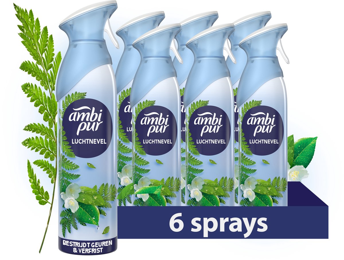 Ambi pur febreze air effects luchtverfrisser spray - ochtend dauw - 6 x 185 ml
