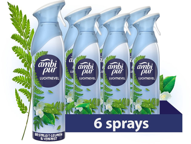 Ambi pur febreze air effects luchtverfrisser spray - ochtend dauw - 6 x 185 ml