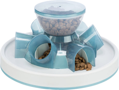 Trixie kattenspeelgoed tunnel feeder strategiespel - blauw