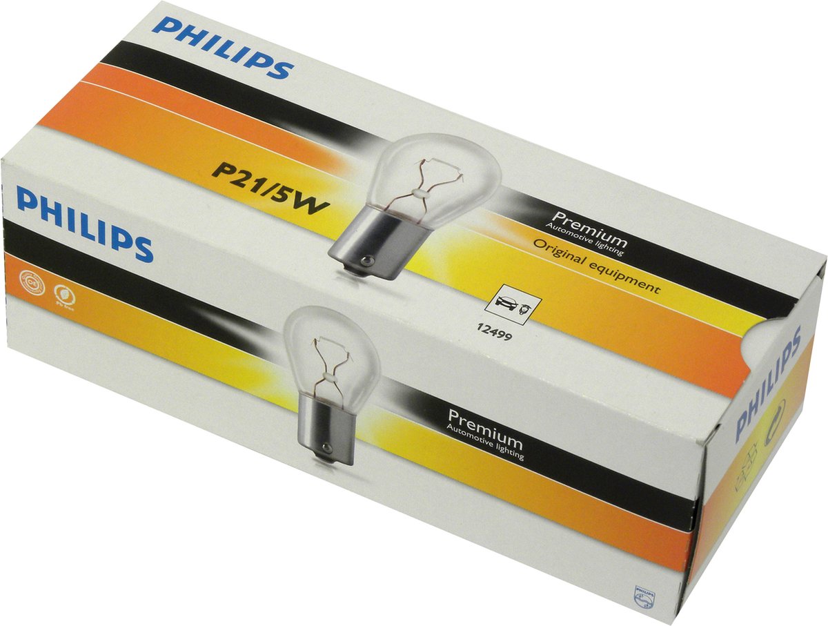 Philips reservelampen auto p21 5w transparant 10 stuks