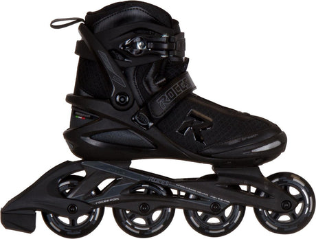 Roces icon 80 skeelers volwassenen - 4x80mm wielen - fitness inline skates - zwart - maat 39