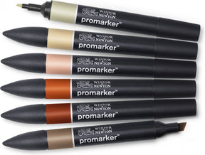 Winsor newton promarker - stiften set - earth tones - 6 stuks