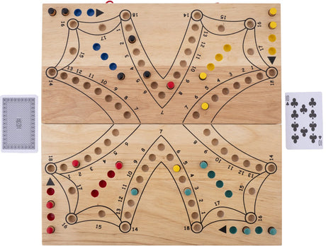 Longfield toc spel xl opklapbaar 4 spelers – houten bordspel – extra groot strategiespel – reisvriendelijk gezelschapsspel – 2 tot 4 spelers – engelhart