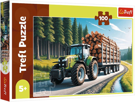 Trefl puzzel 100 stukjes - bos tractor - fsc mix 70% - voertuigen.