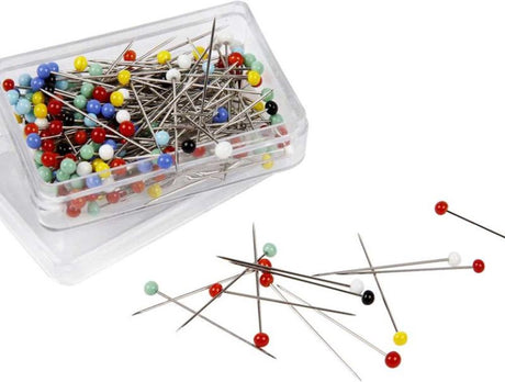 Creativ company 200 stuks spelden steeknaalden met verschillend gekleurde plastic koppen - 31 mm - hobby naai materiaal