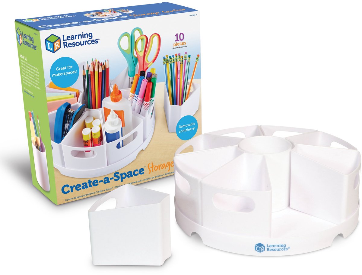 Learning resources create-a-space™ opbergcentrum - wit - schoolspullen organizer - 3+