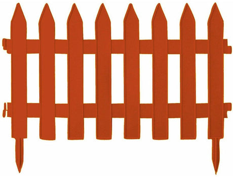 Prosperplast tuinhekjes - 7x stuks - kunststof - 320 cm - terra - borderrand - tuinafscheiding
