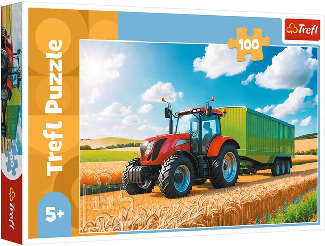 Trefl puzzel landbouw tractor met aanhanger - 100 stukjes fsc.