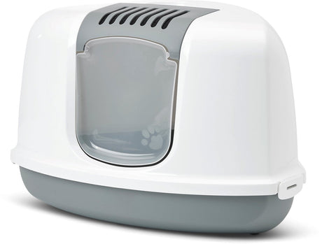 Savic nestor corner - kattenbak - hoektoilet - grijs wit - 58,5 x 45,5 x 40 cm