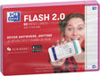 Oxford flash 2.0 - flashcards - gelijnd - a6 - fuchsia rand - 80 stuks