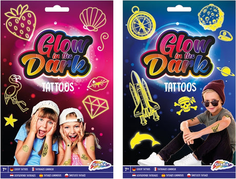 Grafix glow in the dark tattoos (1 stuk) assorti