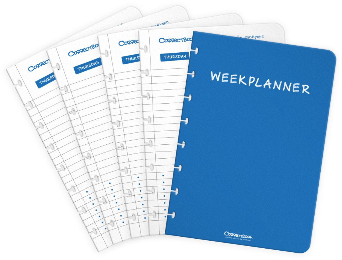 Correctbook a5 extra pagina’s weekplanner – uitbreidingsset – 5 herbruikbare, uitwisbare bladen