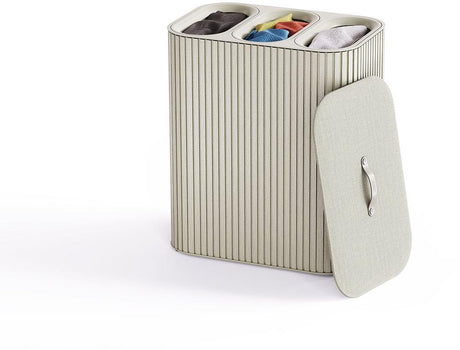 Joseph joseph tota luxe 90l wasmand ecru, 3 compartimenten