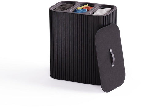 Joseph joseph tota luxe 90l wasmand zwart, 3 compartimenten