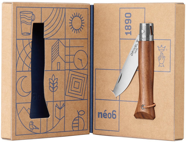 Opinel néo6 zakmes - black walnut - rvs hout - opiflex