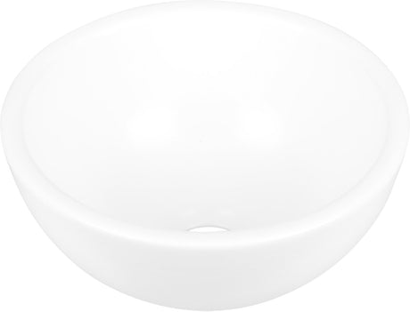 Differnz boomer waskom - rond fonteintje van keramiek - opbouwmontage - zonder overloop - modern design - compacte afmetingen ø 20 x 10 cm - kleur wit - geschikt voor badkamer of toilet