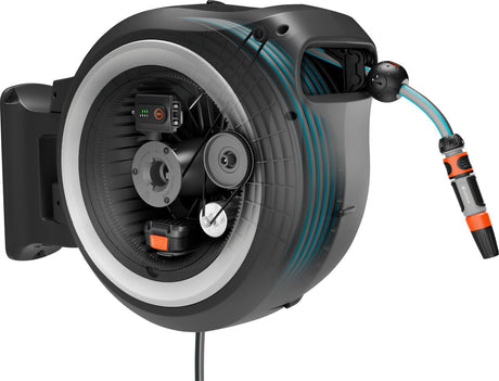Gardena powerroll xl accu-slanghaspel set - grijs-wit - 40 m