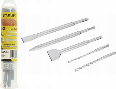 Stanley beitel en boren sds+ 5 in set, ø6x160, 8x160, puntbeitel sta54400-xj