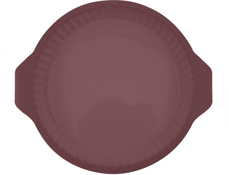 Point-virgule ronde geribde quichevorm uit platinum silicone vintage maroon 24cm