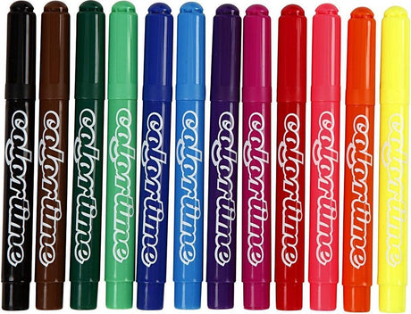 Colortime stift, 5 mm lijn, standaard-kleuren, 12 stuks