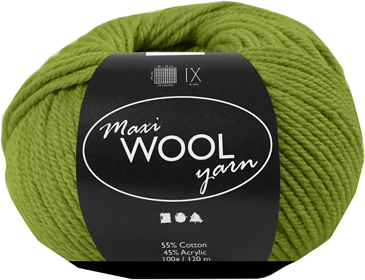 Creativ company wol garen lengte 125 m olive groen 100 g 1 bal