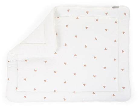 Childhome boxkleed 75x95 cm – tetra hartjes – lichtblauw – dubbelzijdig – oeko-tex – parklegger speelmat