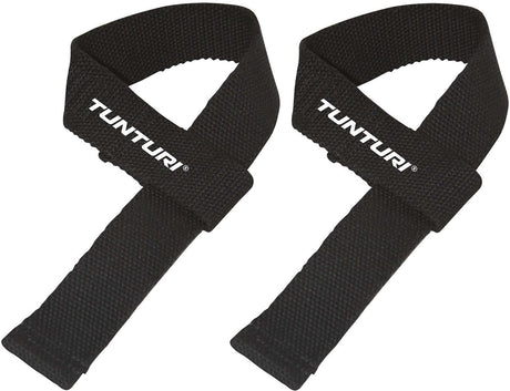 Tunturi powerlifting straps - deadlift straps - per paar - zwart 9,5