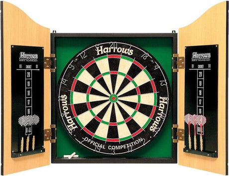 Harrows pro’s choice complete set – sisal dartbord, kabinet, darts en scoreborden - engelhart