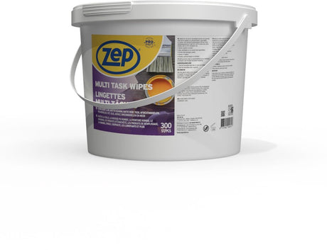 Zep multi task wipes 300 stuks – voordeelverpakking reinigingsdoekjes voor natte verf, pu-schuim, lijm, olie en vet – voor handen, gereedschap en oppervlakken – hersluitbaar