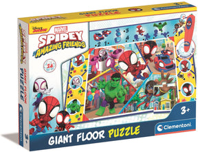Clementoni - marvel spidey and friends vloerpuzzel - met interactieve pen - 24 stukken - 70cm x 100cm - vanaf 3 jaar