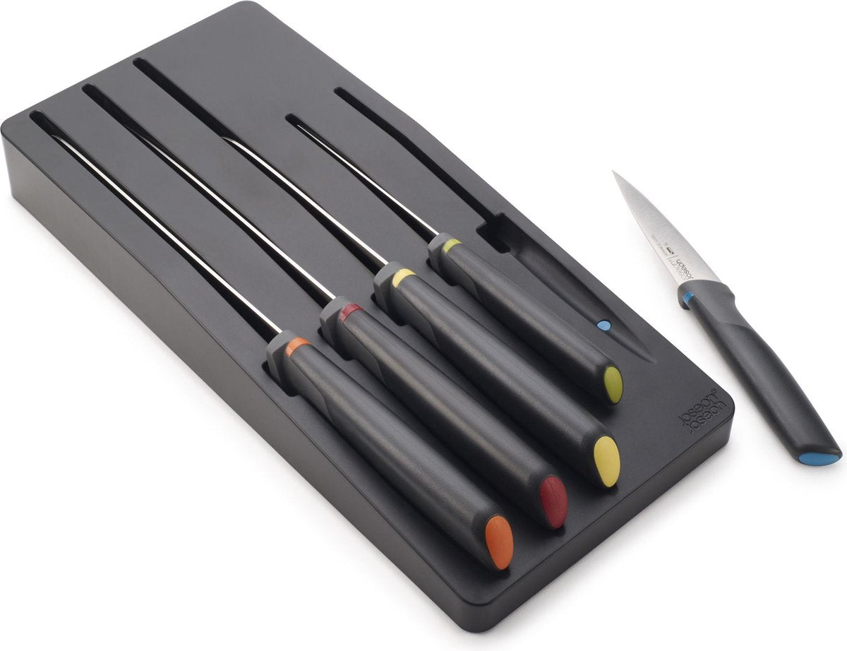 Joseph joseph store messenset in houder, set van 5 stuks, japans rvs - | elevate