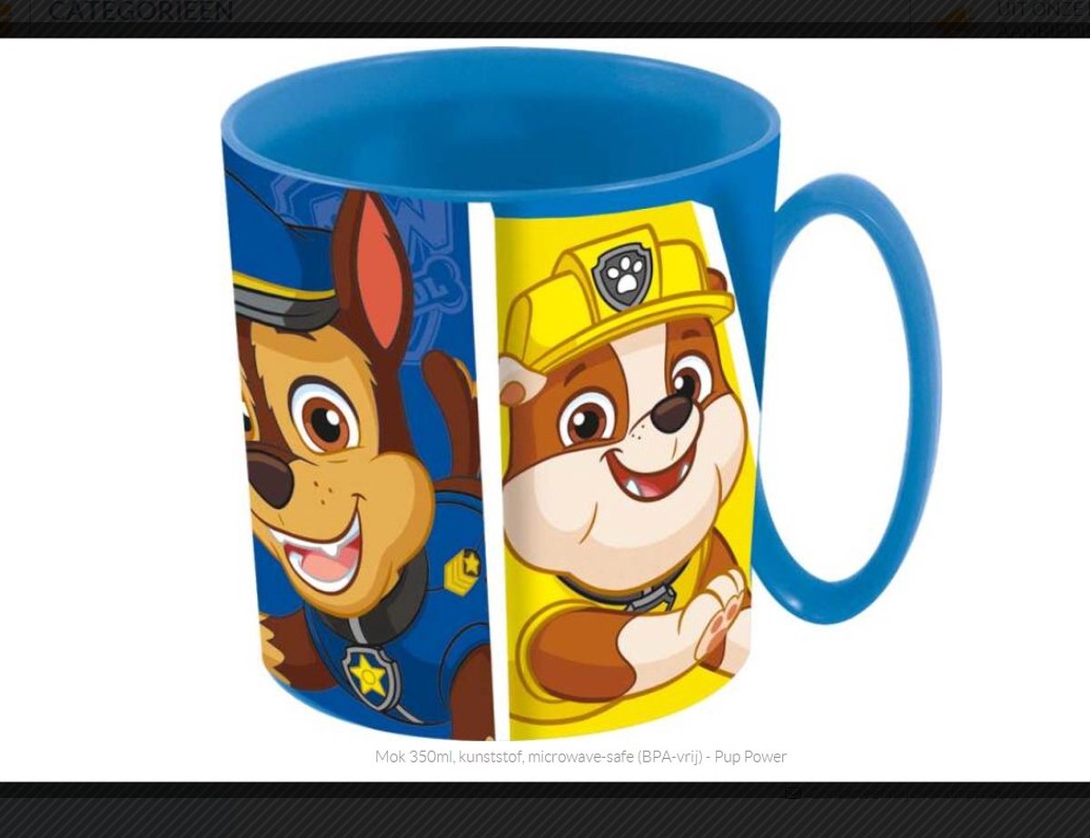 Paw patrol mok, beker, kunststof beker, , drinkbeker