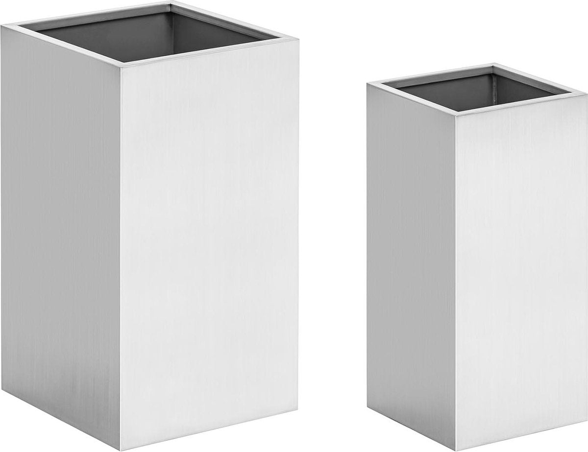Royal catering plantenbak - set van 2 - rvs -