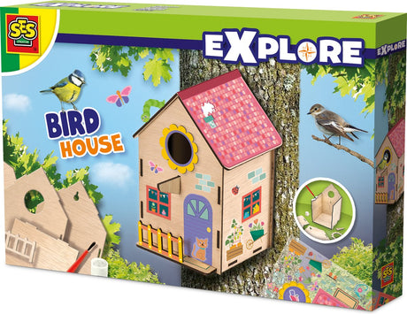 Ses creative vogelhuisje - zelf bouwen van hout met stickers - vanaf 5 jaar - buitenspeelgoed - schoencadeautjes sinterklaas