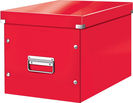 Leitz wow click store kubus grote opbergdoos - 80% gerecycled karton - 32 x 31 x 36 cm (bxhxd) - rood